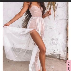 Totally banging mesh maxi dress - white fox boutique